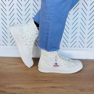 Converse Chuck 70 3D Charms Hi Women Shoes 8 Flower Stars Heart Sneaker A06434C